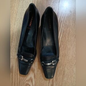 Prada Black Leather Heels